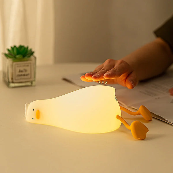 Duck Silicone Rechargeable Night Light - Cute Bedside Lamp for Kids Room Decor