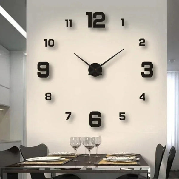 Creative Frameless Wall Clock - Silent Home & Office Wall Decoration